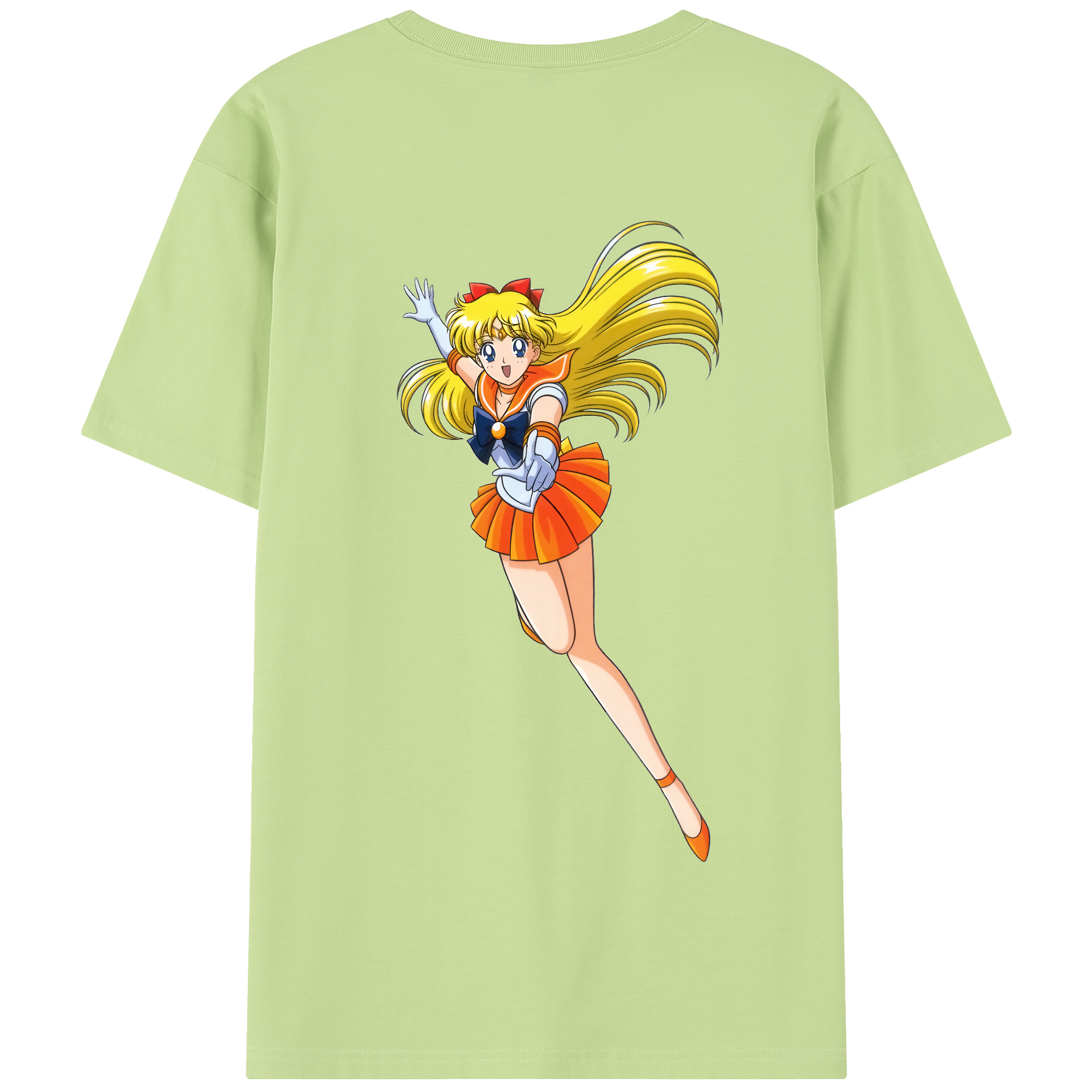 （画像用） 美少女戦士セーラームーン 愛野 美奈子 あいの みなこ Sailor Moon Aino Minako 綿100％半袖Tシャツ（背面プリント）